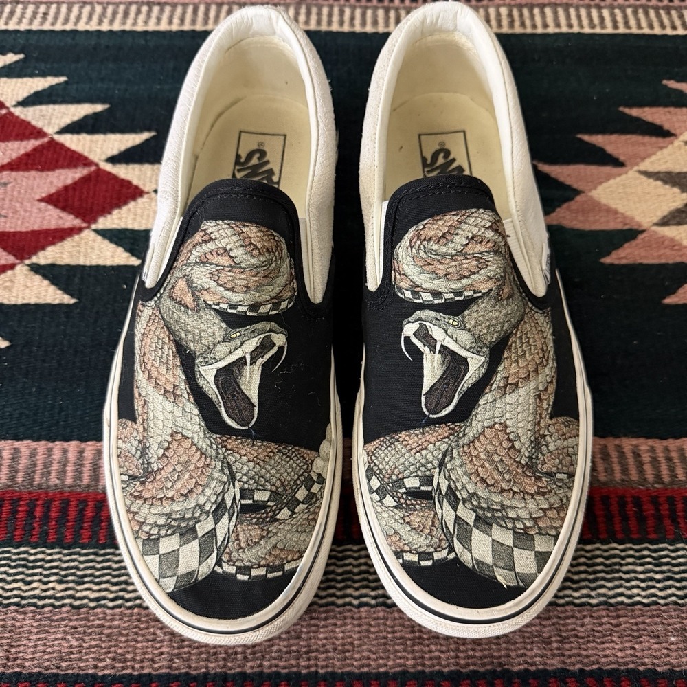 Vans Desert Snake Slip On Shoes Unisex Men's 9 Women's 10.5 Skater Reptile Punk